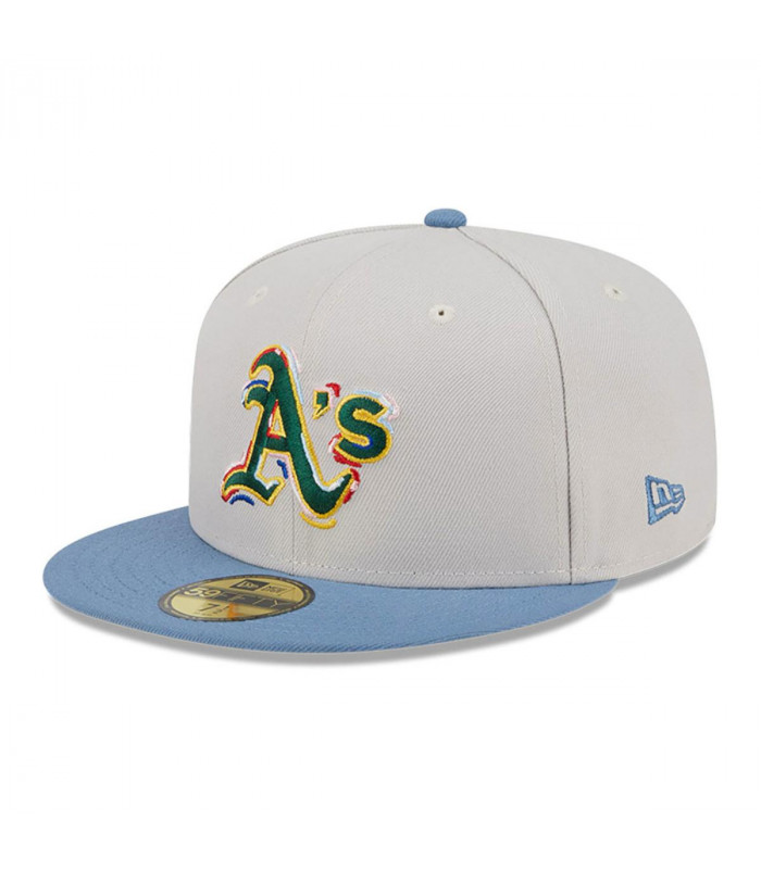 Gorra 59Fifty Oakland Athletics Color Brush Crema