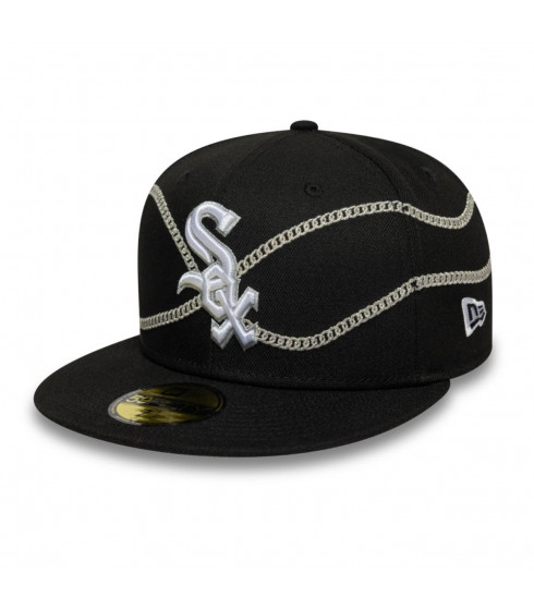 Gorra 59Fifty  Chicago White Sox Chain Wrap Negro