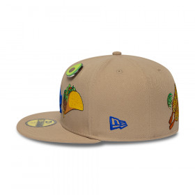 Gorra 59Fifty MLB Los Angeles Dodgers Food Graphic Beige