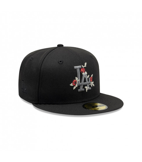 Gorra 59Fifty MLB Los Angeles Dodgers Gothic Flowers Negro