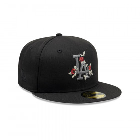 Gorra 59Fifty MLB Los Angeles Dodgers Gothic Flowers Negro