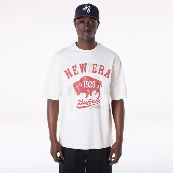Polera  New Era Buffalo Graphic Open White