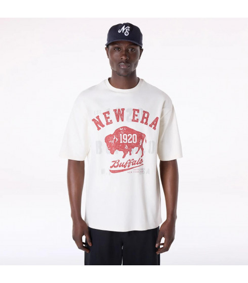 Polera  New Era Buffalo Graphic Open White