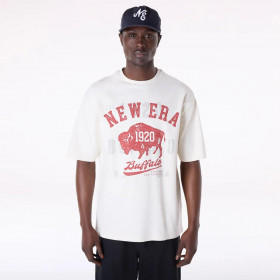 Polera  New Era Buffalo Graphic Open White