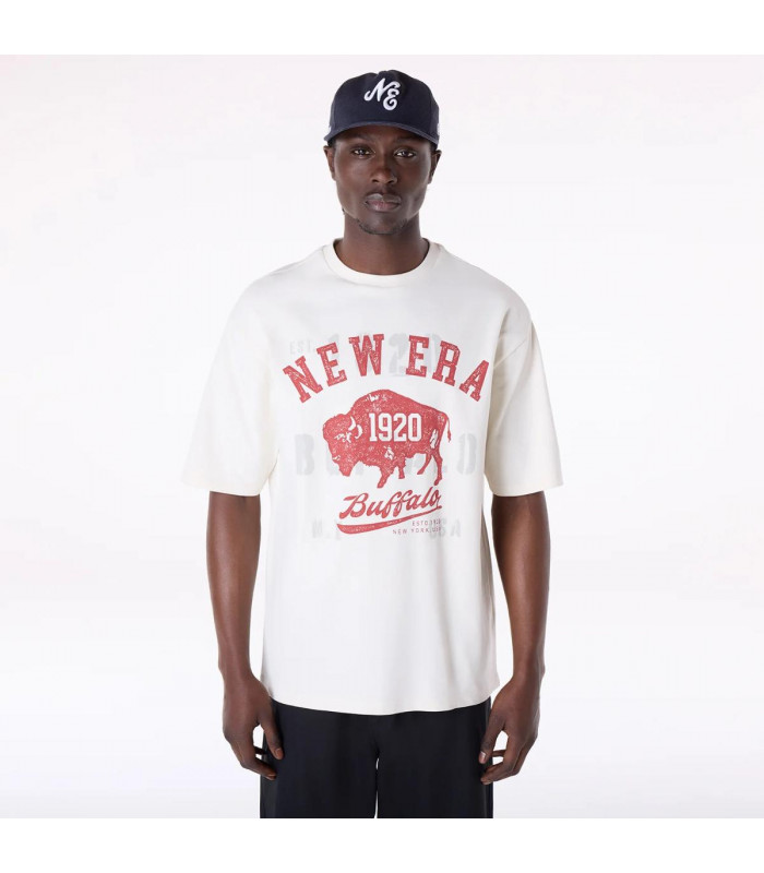 Polera  New Era Buffalo Graphic Open White