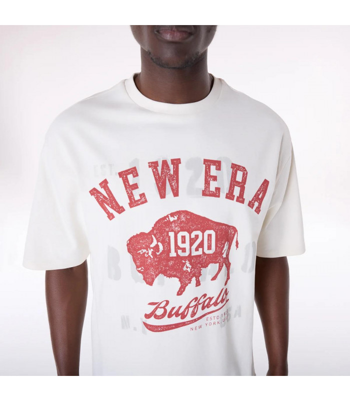 Polera  New Era Buffalo Graphic Open White