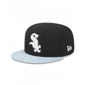 Gorra 59Fifty Chicago Blanco Sox MLB Patch Denim Negro