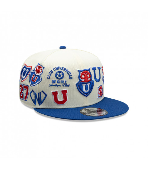 Gorra New Era 9Fifty Universidad De Chile Futbol Azul Blanco
