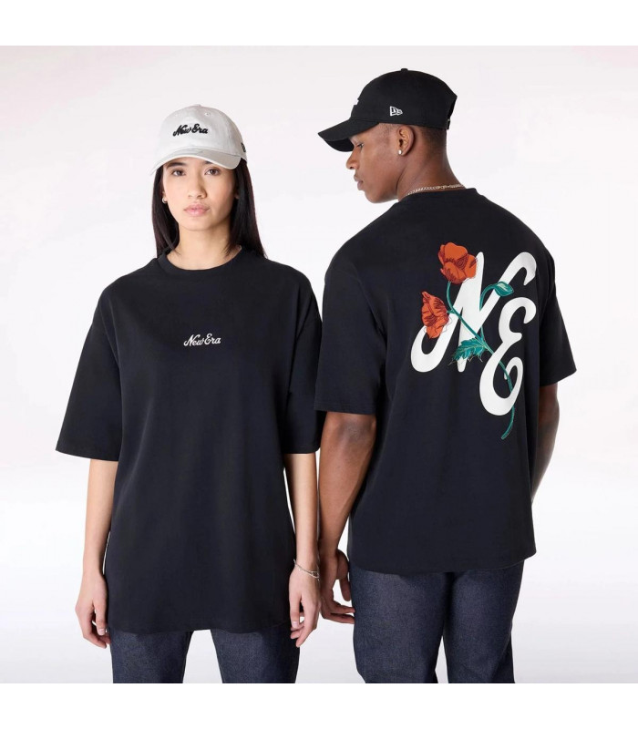 Polera New Era Floral Graphic  Black