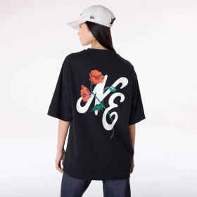 Polera New Era Floral Graphic  Black