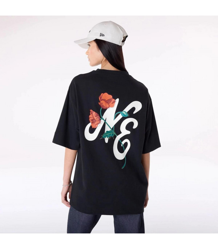 Polera New Era Floral Graphic  Black
