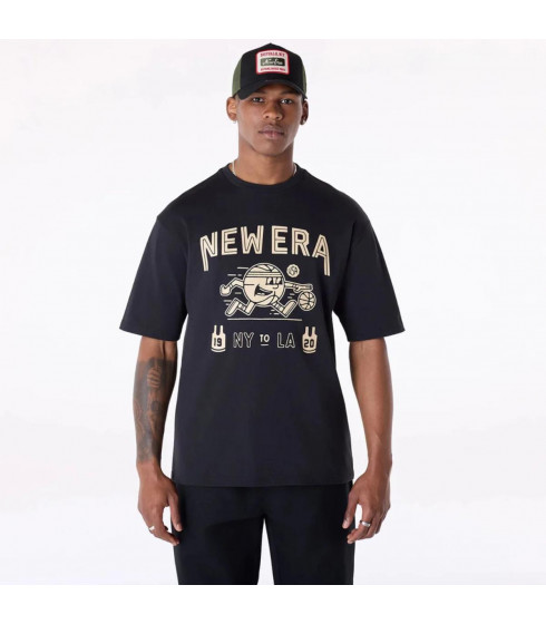 Polera Basketball  Ne Patch Negro New Era