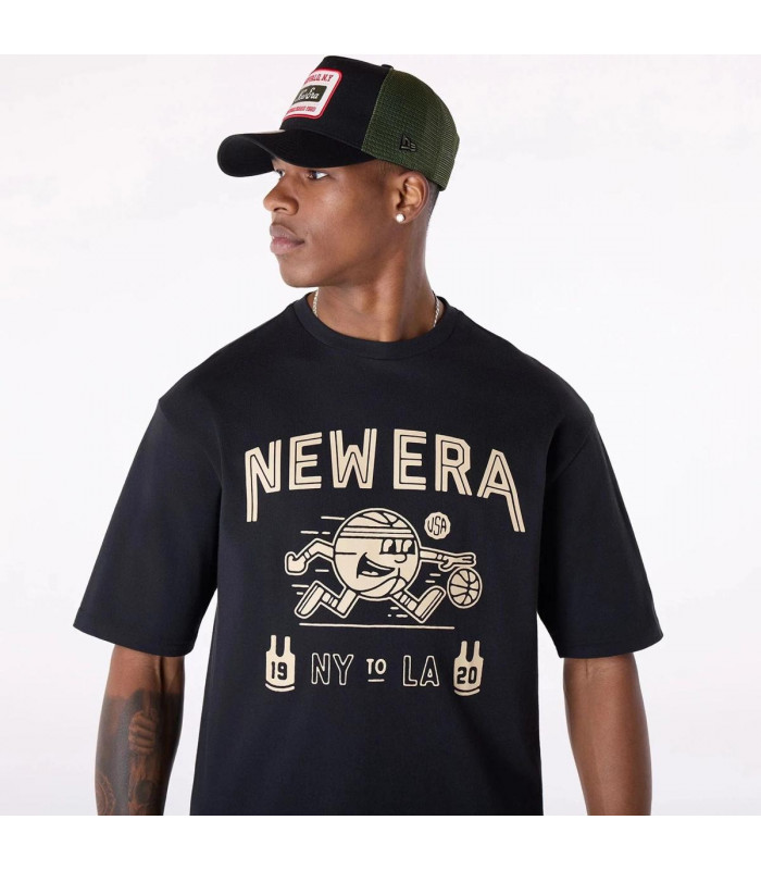 Polera Basketball  Ne Patch Negro New Era