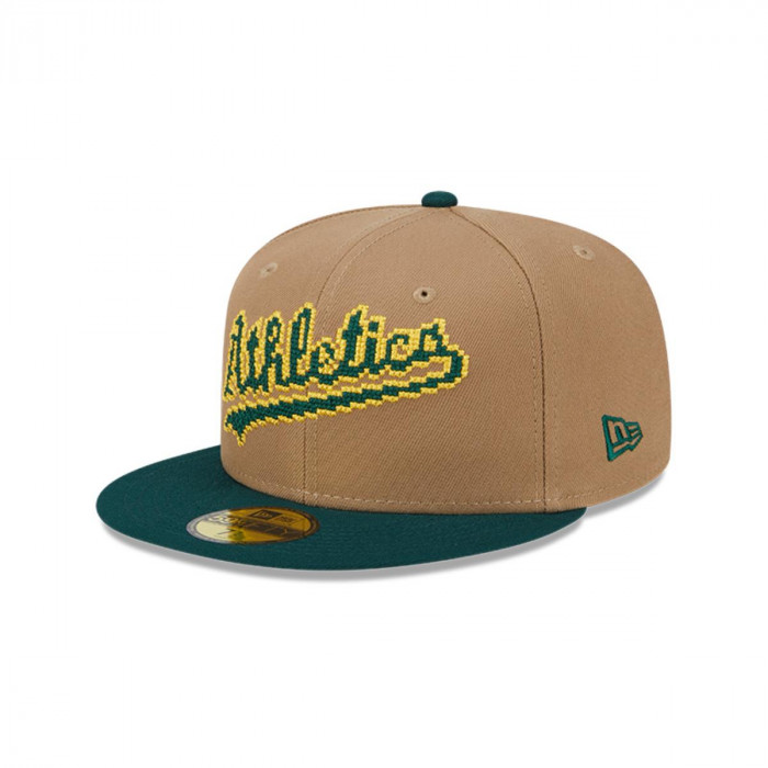 Gorra 59Fifty Oakland Athletics MLB 8-Bit Wordmark Beige