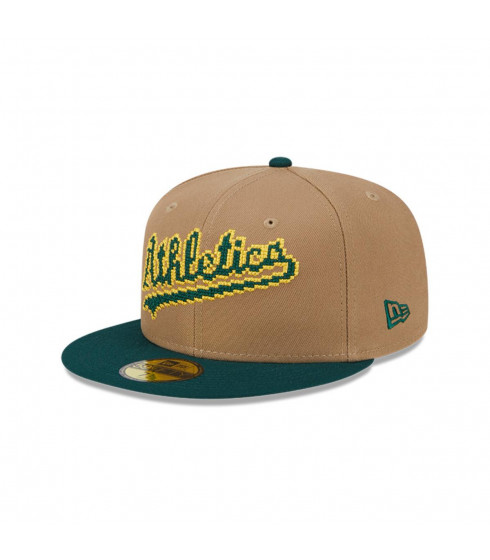 Gorra 59Fifty Oakland Athletics MLB 8-Bit Wordmark Beige