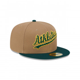 Gorra 59Fifty Oakland Athletics MLB 8-Bit Wordmark Beige