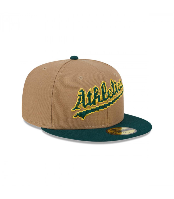 Gorra 59Fifty Oakland Athletics MLB 8-Bit Wordmark Beige