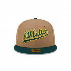 Gorra 59Fifty Oakland Athletics MLB 8-Bit Wordmark Beige