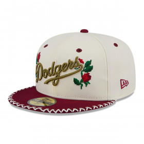 Gorra 59Fifty  MLB Los Angeles Dodgers Novelty Stitch Blanco
