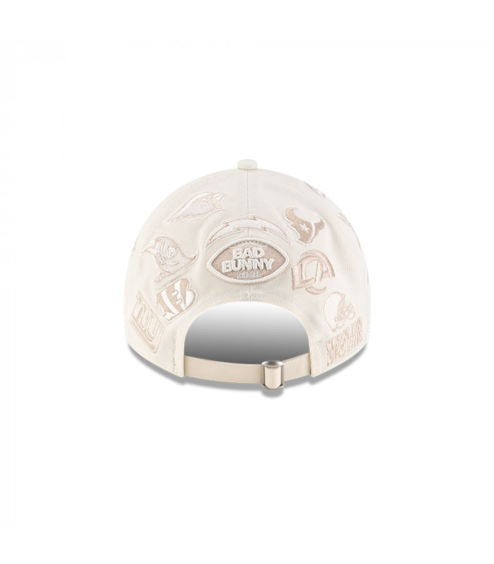Gorra Casual Classic NFL All Over Bad Bunny Super Tazón Blanco