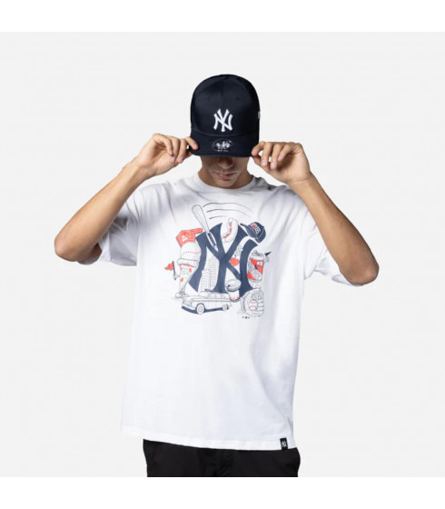 Polera New York Yankees MLB Food Graphic Blanco