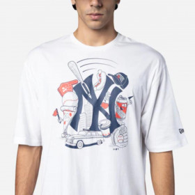 Polera New York Yankees MLB Food Graphic Blanco