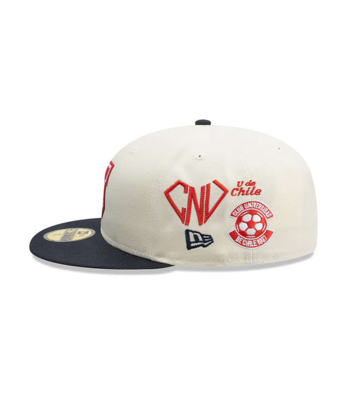 Gorra New Era 59Fifty Universidad De Chile Futbol Blanco