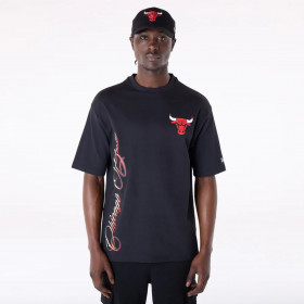 Polera Chicago Bulls Font Graphic Negro