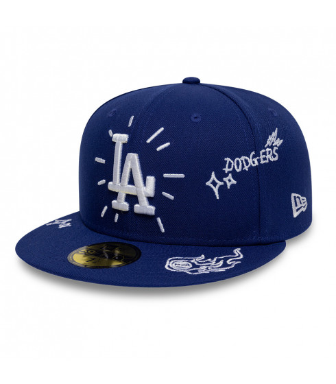 Gorra 59Fifty MLB Los Angeles Dodgers Scribble Negro