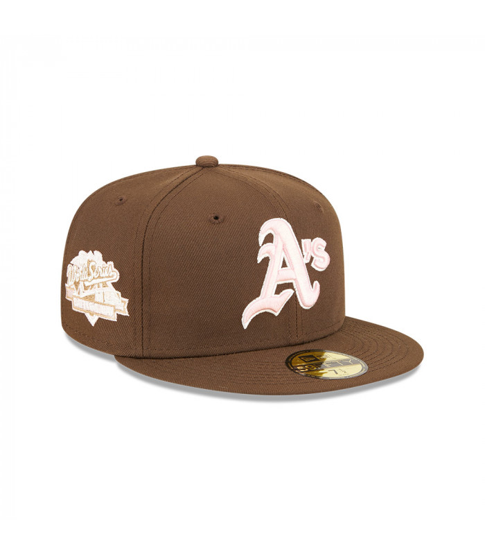 Gorra 59Fifty MLB Oakland Athletics Walnut Pink Marrón