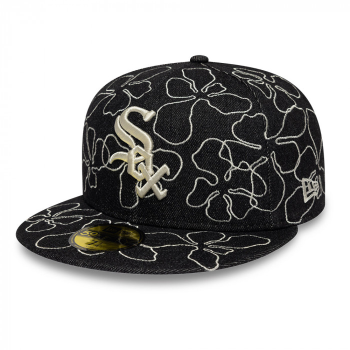 Gorra 59Fifty MLB Chicago White Sox Floral Denim Negro