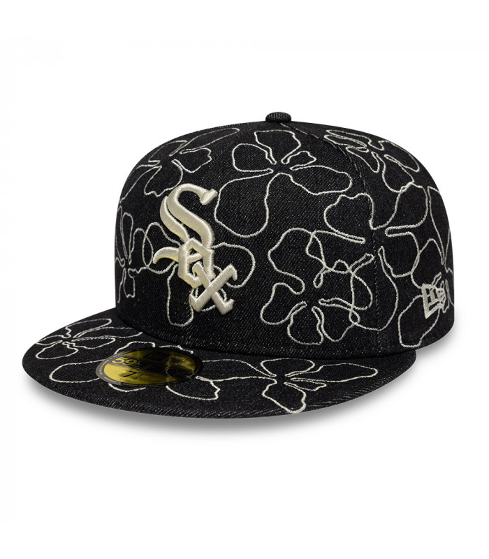 Gorra 59Fifty MLB Chicago White Sox Floral Denim Negro