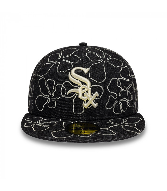 Gorra 59Fifty MLB Chicago White Sox Floral Denim Negro