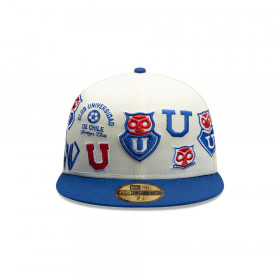 Gorra New Era 59Fifty Universidad De Chile Futbol Blanco