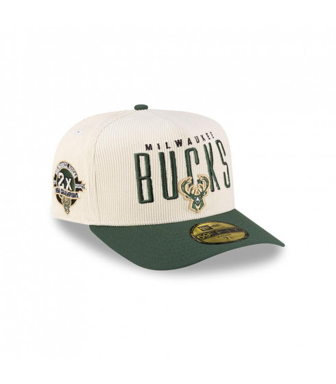 Gorra 59Fifty NBA Milwaukee Bucks NBA Past Verde